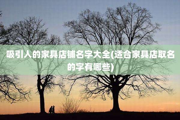 吸引人的家具店铺名字大全(适合家具店取名的字有哪些)