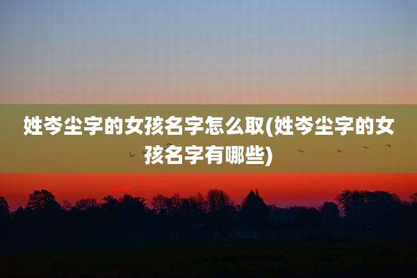 姓岑尘字的女孩名字怎么取(姓岑尘字的女孩名字有哪些)