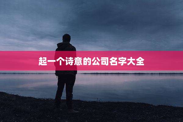 起一个诗意的公司名字大全