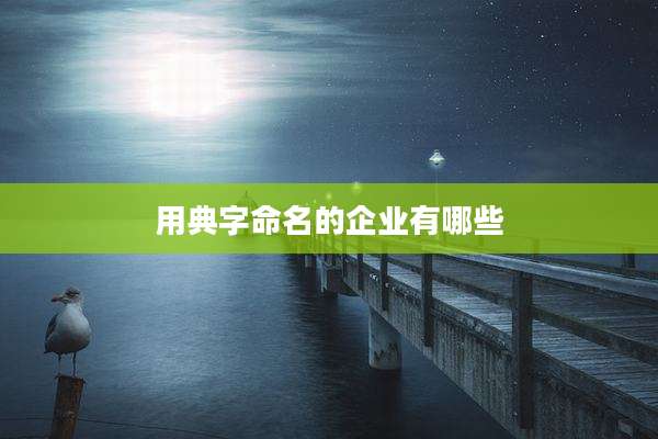 用典字命名的企业有哪些