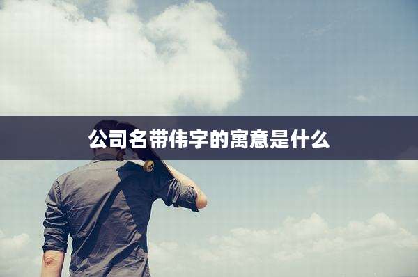 公司名带伟字的寓意是什么