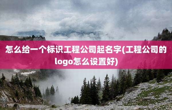 怎么给一个标识工程公司起名字(工程公司的logo怎么设置好)