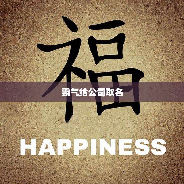 霸气给公司取名