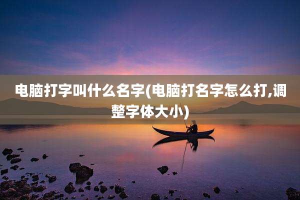 电脑打字叫什么名字(电脑打名字怎么打,调整字体大小)