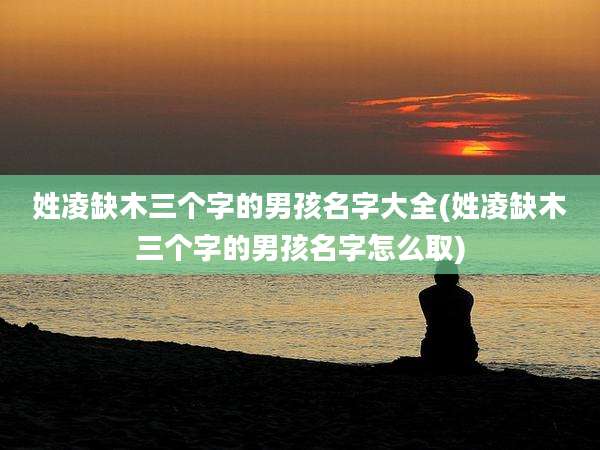 姓凌缺木三个字的男孩名字大全(姓凌缺木三个字的男孩名字怎么取)
