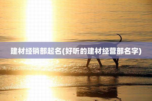 建材经销部起名(好听的建材经营部名字)