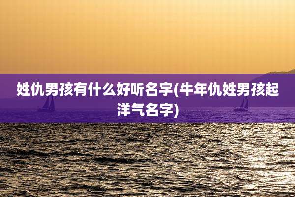 姓仇男孩有什么好听名字(牛年仇姓男孩起洋气名字)