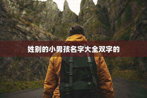 姓别的小男孩名字大全双字的