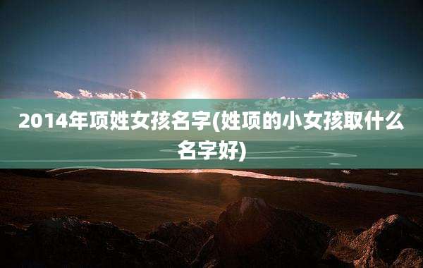 2014年项姓女孩名字(姓项的小女孩取什么名字好)