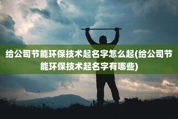 给公司节能环保技术起名字怎么起(给公司节能环保技术起名字有哪些)
