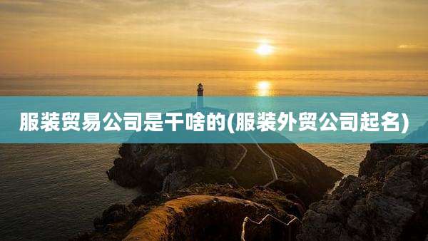 服装贸易公司是干啥的(服装外贸公司起名)