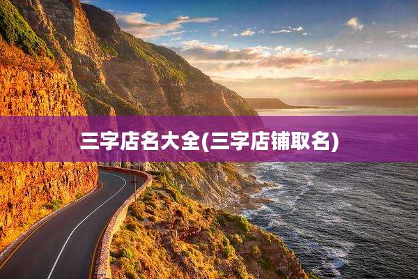 三字店名大全(三字店铺取名)