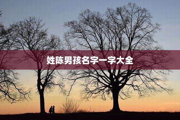 姓陈男孩名字一字大全