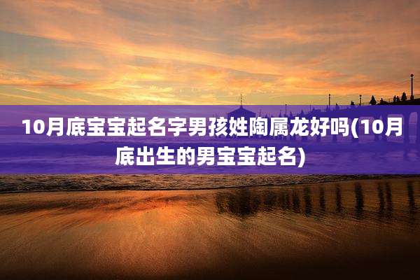 10月底宝宝起名字男孩姓陶属龙好吗(10月底出生的男宝宝起名)