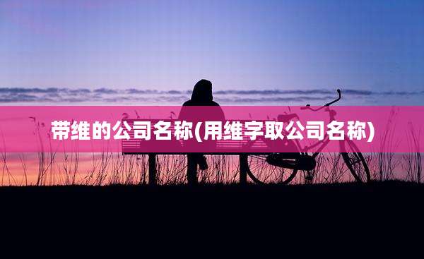 带维的公司名称(用维字取公司名称)