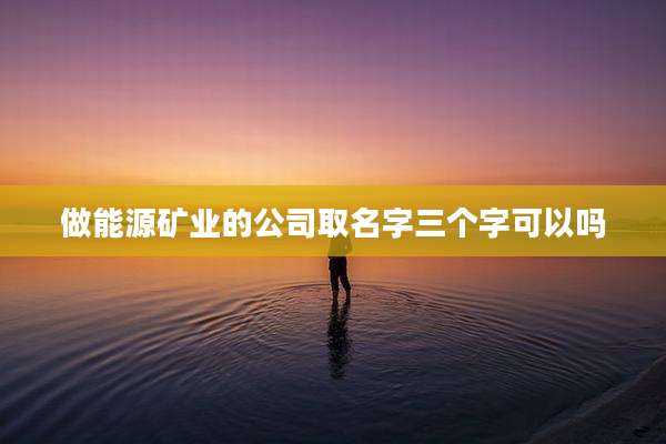 做能源矿业的公司取名字三个字可以吗