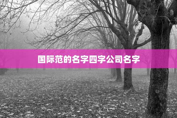 国际范的名字四字公司名字