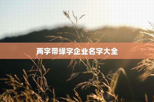 两字带缘字企业名字大全