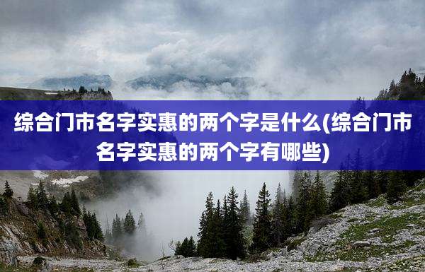 综合门市名字实惠的两个字是什么(综合门市名字实惠的两个字有哪些)