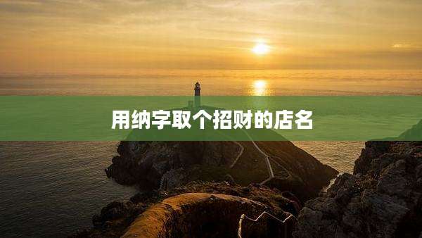 用纳字取个招财的店名