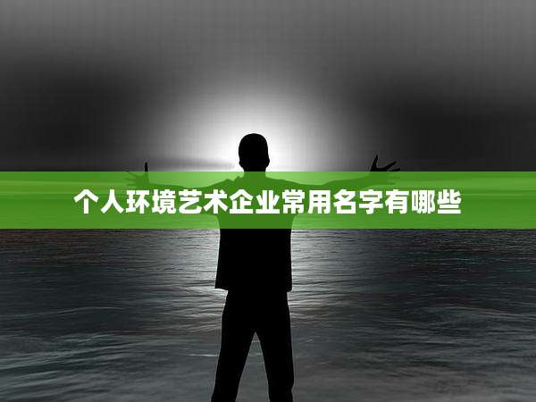 个人环境艺术企业常用名字有哪些