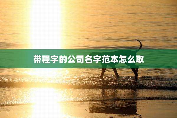 带程字的公司名字范本怎么取