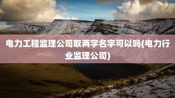 电力工程监理公司取两字名字可以吗(电力行业监理公司)