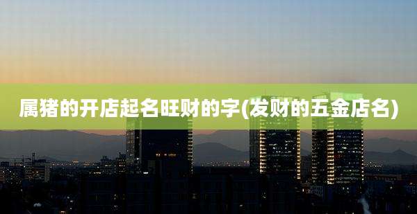 属猪的开店起名旺财的字(发财的五金店名)