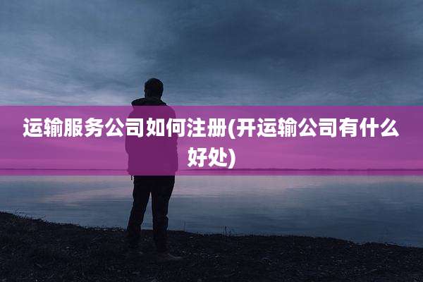 运输服务公司如何注册(开运输公司有什么好处)