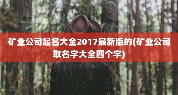 矿业公司起名大全2017最新版的(矿业公司取名字大全四个字)