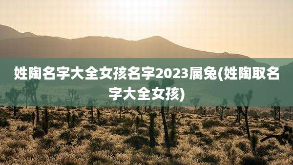 姓陶名字大全女孩名字2023属兔(姓陶取名字大全女孩)