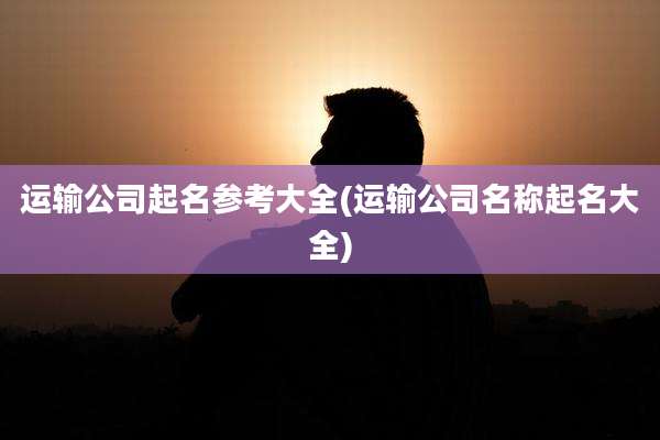 运输公司起名参考大全(运输公司名称起名大全)