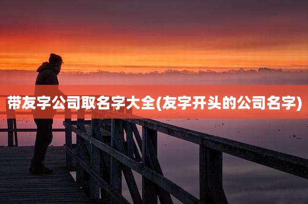 带友字公司取名字大全(友字开头的公司名字)