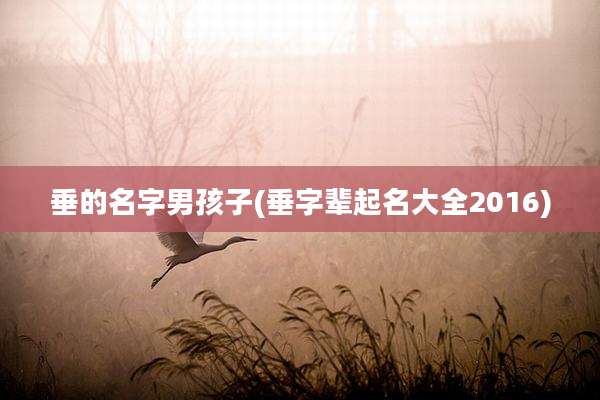 垂的名字男孩子(垂字辈起名大全2016)