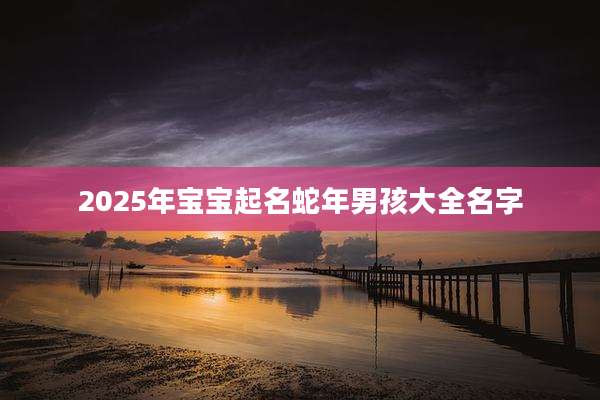 2025年宝宝起名蛇年男孩大全名字