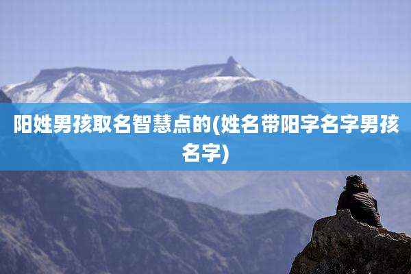 阳姓男孩取名智慧点的(姓名带阳字名字男孩名字)