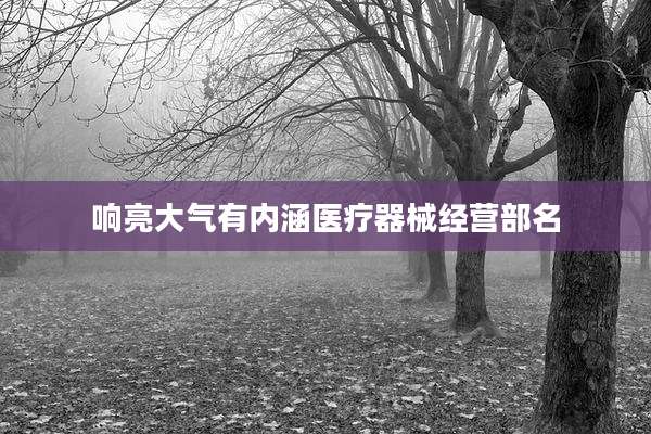 响亮大气有内涵医疗器械经营部名