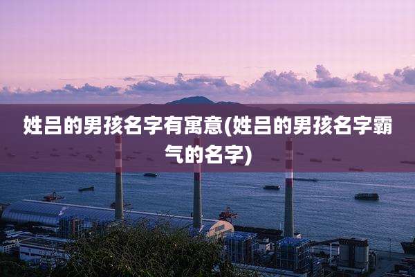 姓吕的男孩名字有寓意(姓吕的男孩名字霸气的名字)