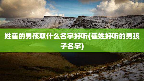 姓崔的男孩取什么名字好听(崔姓好听的男孩子名字)