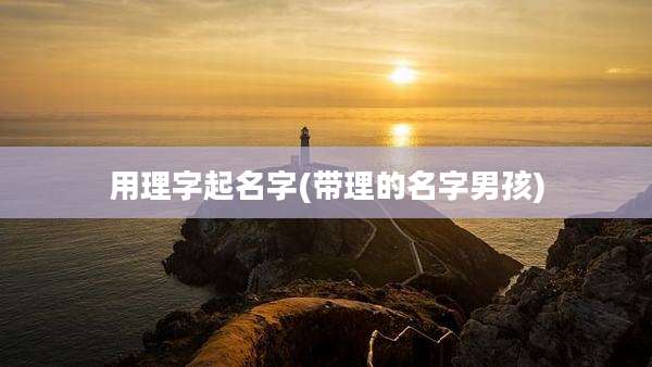 用理字起名字(带理的名字男孩)