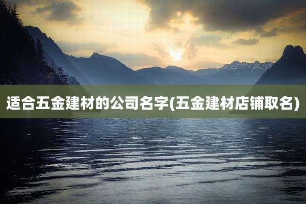 适合五金建材的公司名字(五金建材店铺取名)