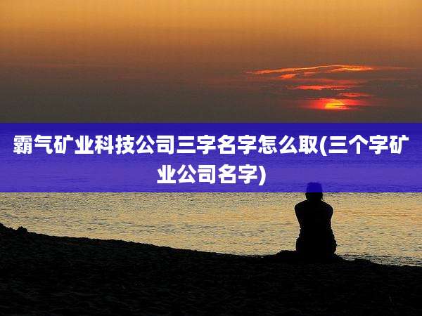 霸气矿业科技公司三字名字怎么取(三个字矿业公司名字)