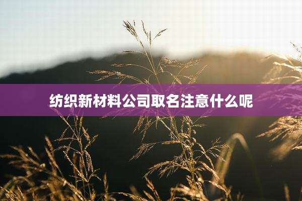 纺织新材料公司取名注意什么呢