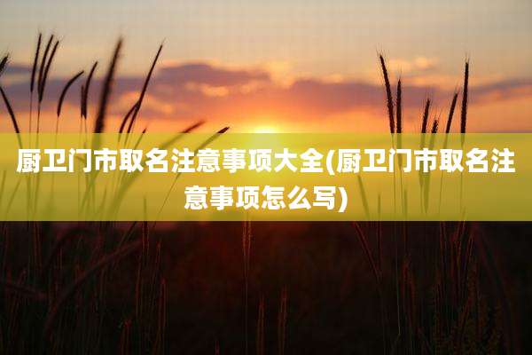 厨卫门市取名注意事项大全(厨卫门市取名注意事项怎么写)