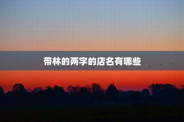 带林的两字的店名有哪些