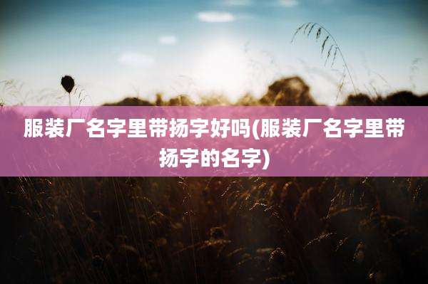服装厂名字里带扬字好吗(服装厂名字里带扬字的名字)