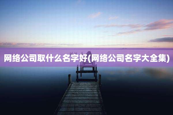 网络公司取什么名字好(网络公司名字大全集)