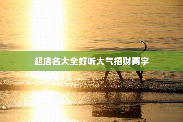 起店名大全好听大气招财两字