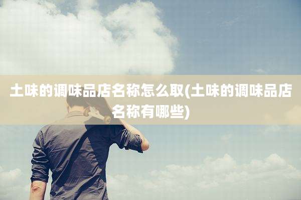 土味的调味品店名称怎么取(土味的调味品店名称有哪些)