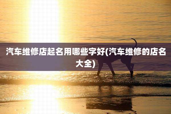 汽车维修店起名用哪些字好(汽车维修的店名大全)